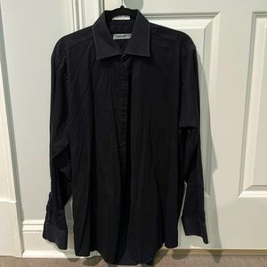 Calvin Klein Men’s Black Cotton Dress Shirt